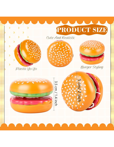 54 Yo-Yos Hamburguesa Drayear para Cumpleaños y Premios