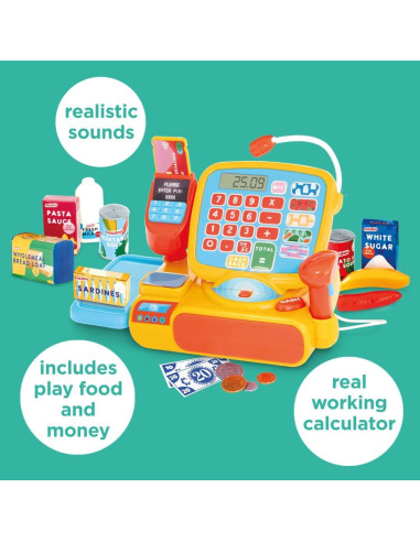 Caja Registradora de Juguete Casdon con Calculadora y Micrófono