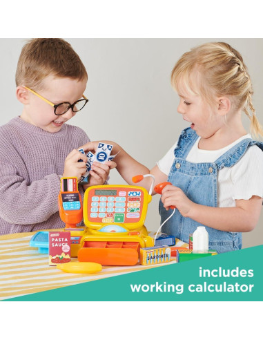 Caja Registradora de Juguete Casdon con Calculadora y Micrófono