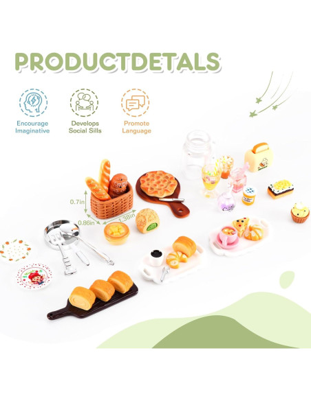 Juego de Comida Miniatura KIMO - 103 Piezas Realistas
