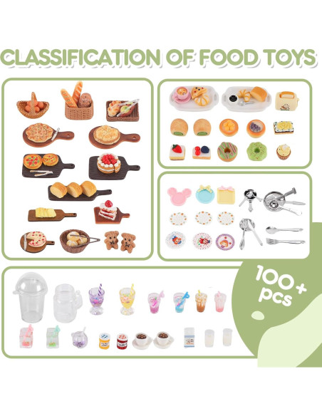 Juego de Comida Miniatura KIMO - 103 Piezas Realistas