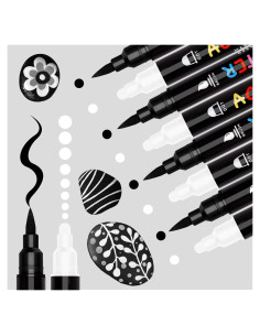 Marcadores de Pintura Acrílica Tesquio - Paquete de 8 Doble Punta