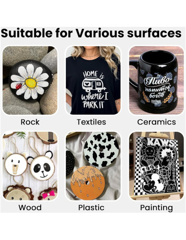 Marcadores de Pintura Acrílica Tesquio - Paquete de 8 Doble Punta