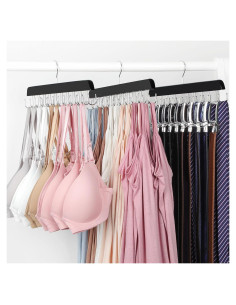 Perchero Plegable TOPIA HANGER 2 Paquete Madera Negro 20 Ganchos