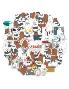 Paquete de 50 Pegatinas Troqueladas We Bare Bears - Vinilo