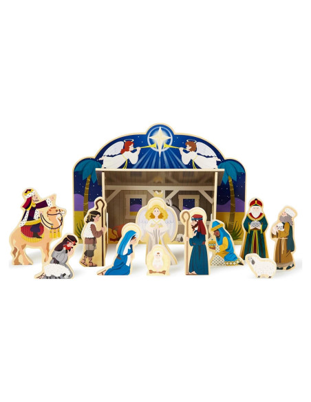 Conjunto Natividad de Madera Melissa & Doug 11 Figuras 4 Piezas