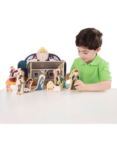 Conjunto Natividad de Madera Melissa & Doug 11 Figuras 4 Piezas