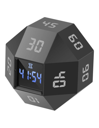 Temporizador Digital 12 Caras BEBESIRI Negro - 1 a 90 Minutos