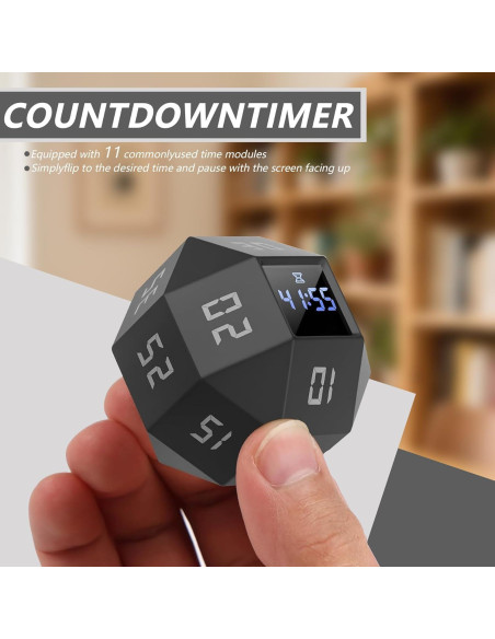 Temporizador Digital 12 Caras BEBESIRI Negro - 1 a 90 Minutos