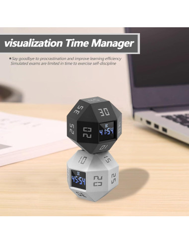 Temporizador Digital 12 Caras BEBESIRI Negro - 1 a 90 Minutos