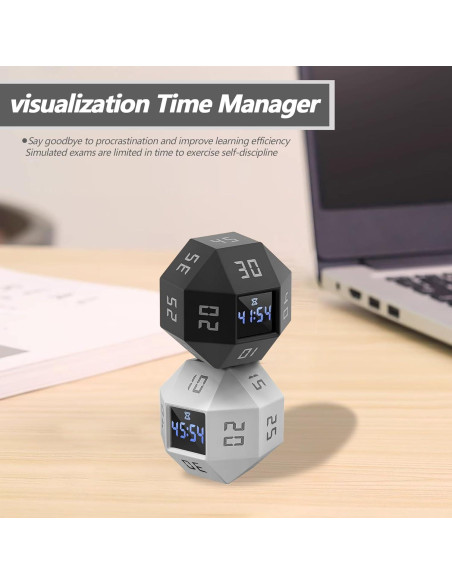 Temporizador Digital 12 Caras BEBESIRI Negro - 1 a 90 Minutos