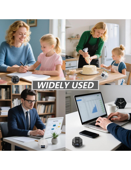 Temporizador Digital 12 Caras BEBESIRI Negro - 1 a 90 Minutos