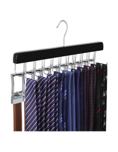 Perchero 2 en 1 TOPIA HANGER para Cinturones y Corbatas - Negro