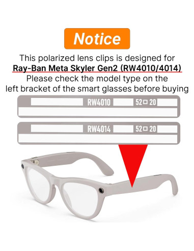 Clip-on Polarizado HiBloks para Ray-Ban Meta Skyler 4Pcs