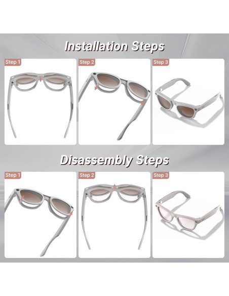 Clip-on Polarizado HiBloks para Ray-Ban Meta Skyler 4Pcs