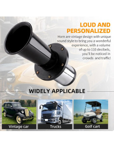 Bocina de Aire Vintage Cenzhiwen KX-2402 12V 110dB Negro 2