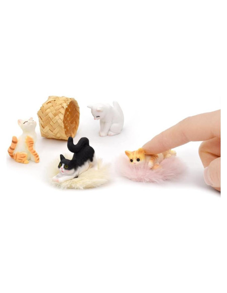 Figuritas de Gato Mini Realistas iLAND 1:12 con Cesta y Alfombras