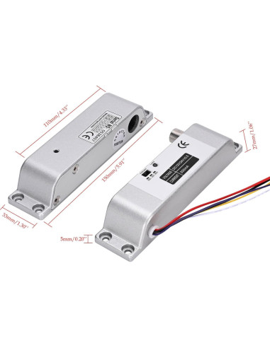 Cerradura Eléctrica de Perno YUHANUS 12V con Retardo