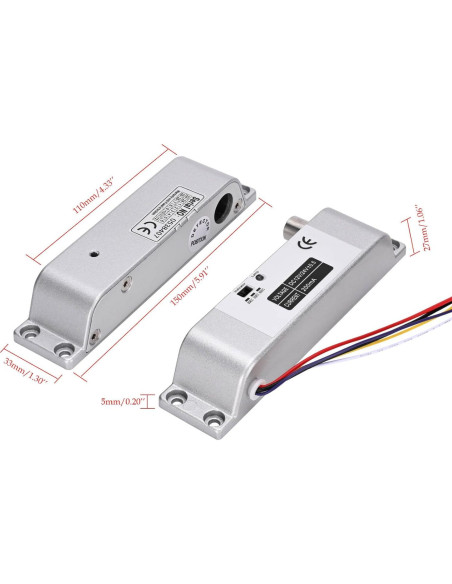 Cerradura Eléctrica de Perno YUHANUS 12V con Retardo