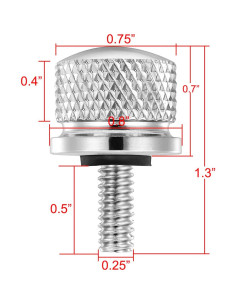 Tornillos de Asiento de Cromo Amazicha 2 PCS 1/4"-20 para Harley 2