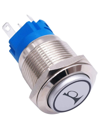 Interruptor de Botón de Cuerno 12V TWTADE 19mm LED Rojo