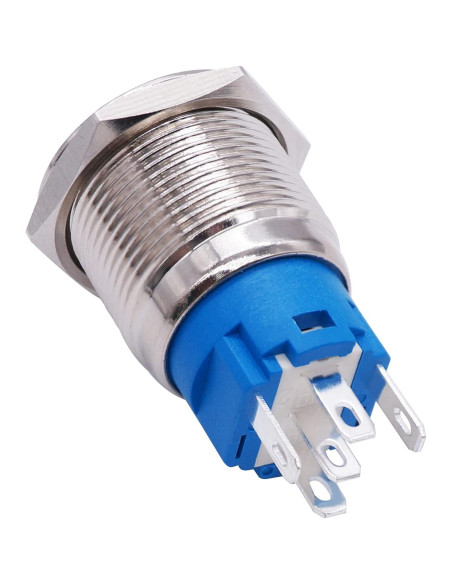 Interruptor de Botón de Cuerno 12V TWTADE 19mm LED Rojo