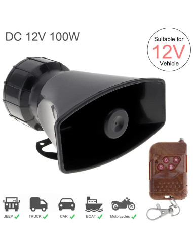 Sirena de Coche 12V ePathChina con Control Remoto 100W