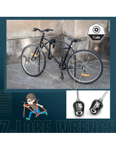 Cerradura Antirrobo ONIPAX 7 Lóbulos para Bicicleta