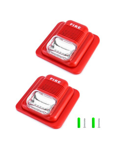 Alarma de Incendio QWORK 12/24V CC con Luz Estroboscópica