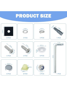 Tornillos de Placa de Matrícula Antirrobo M6 Acero Inoxidable 2