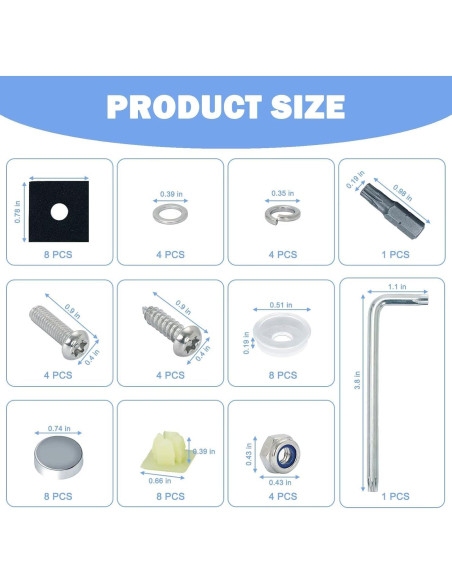 Tornillos de Placa de Matrícula Antirrobo M6 Acero Inoxidable