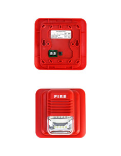 Alarma de Incendio QWORK 12/24V CC con Luz Estroboscópica 2