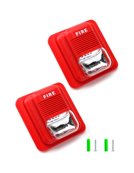 Alarma de Incendio QWORK 12/24V CC con Luz Estroboscópica