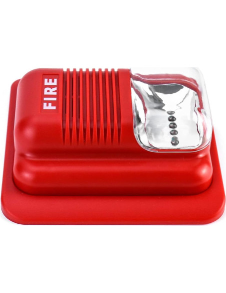 Alarma de Incendio QWORK 12/24V CC con Luz Estroboscópica