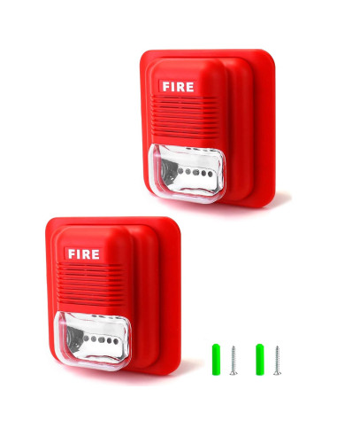 Alarma de Incendio QWORK 12/24V CC con Luz Estroboscópica