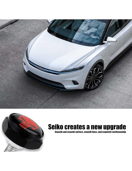 Kit de Sujetadores de Tornillos para Placas de Matrícula Gseigvee 4 Piezas Calavera Roja