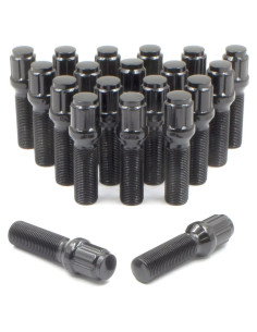 Tornillos de Rueda M14x1.5 20 Pcs Acorn Spline Negro