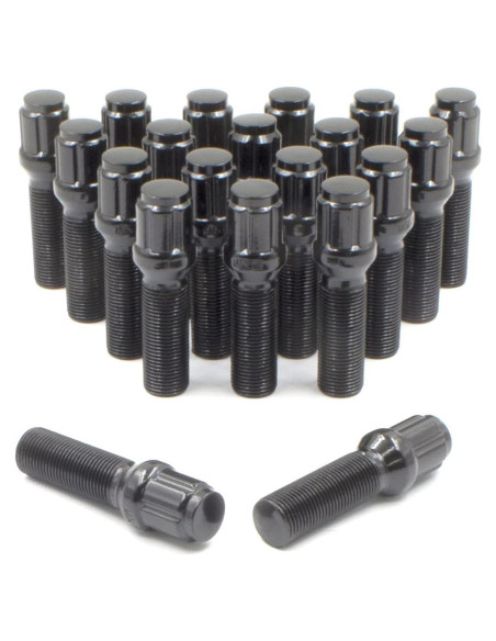 Tornillos de Rueda M14x1.5 20 Pcs Acorn Spline Negro
