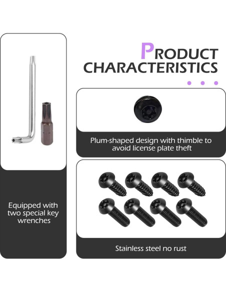 Kits de Tornillos Antirrobo M6 Ferianl para Placas de Matrícula