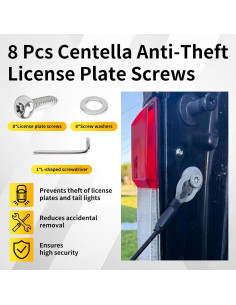 Tornillos Antirrobo para Placas de Matrícula HAVANSIDY 8 Pcs 2