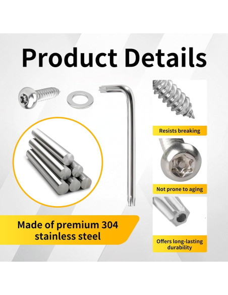 Tornillos Antirrobo para Placas de Matrícula HAVANSIDY 8 Pcs