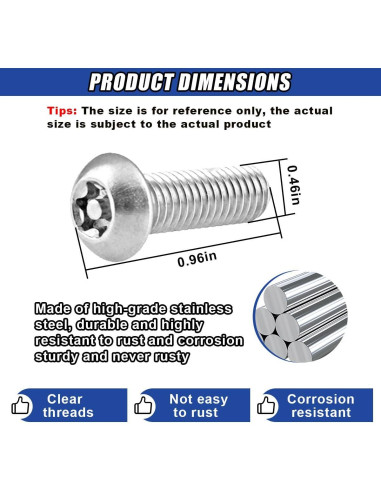 Kit de Tornillos Antirrobo DUSCOKE para Placas de Licencia 4 Pzas