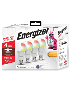 Bombilla LED Smart Energizer Connect RGB y Blanca - Paquete de 4