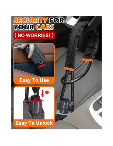 Bloqueo de Volante Tevlaphee Antirrobo Universal Negro