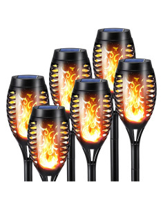 Luces de antorcha solar Toodour, 6 luces exteriores LED
