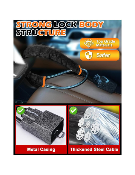 Bloqueo de Volante Tevlaphee Antirrobo Universal Negro