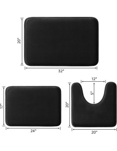 Conjunto de Alfombrillas de Baño HUXMEYSON 3 Piezas Antideslizante 2