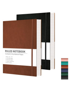 Cuaderno RETTACY B5 Páginas Numeradas 204 Hojas Tapa Cuero