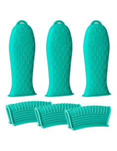 Cubiertas de Silicona Joyhalo para Mangos de Sartén - Aqua, 6 Piezas