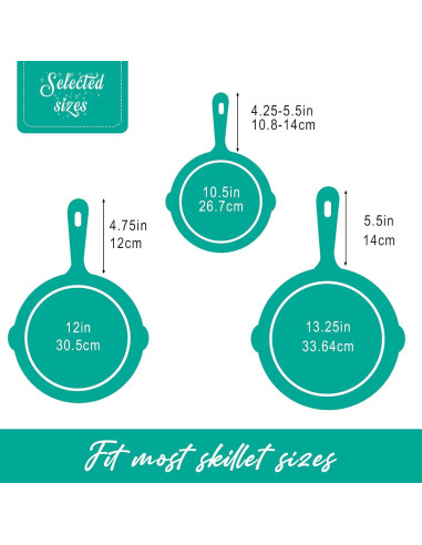 Cubiertas de Silicona Joyhalo para Mangos de Sartén - Aqua, 6 Piezas